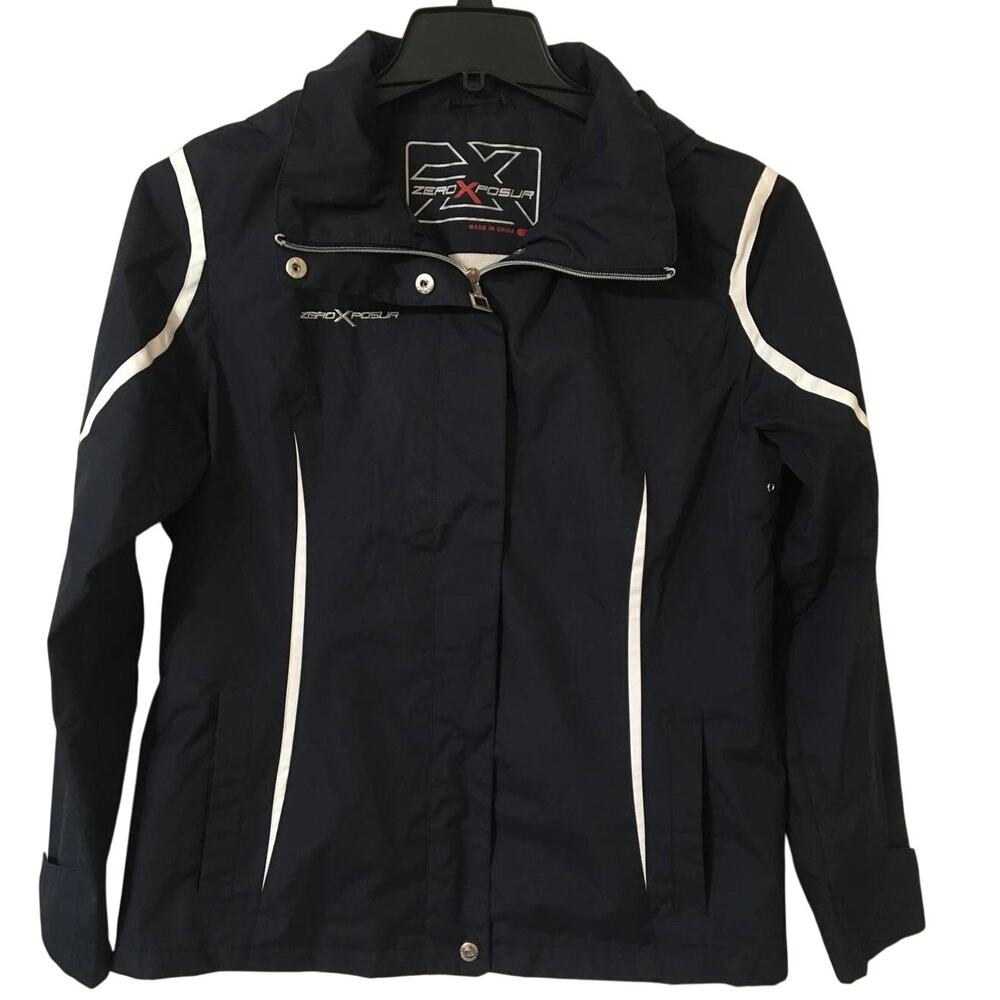 ZeroXposur Medium Navy Blue and White Jacket with Fleece Lining